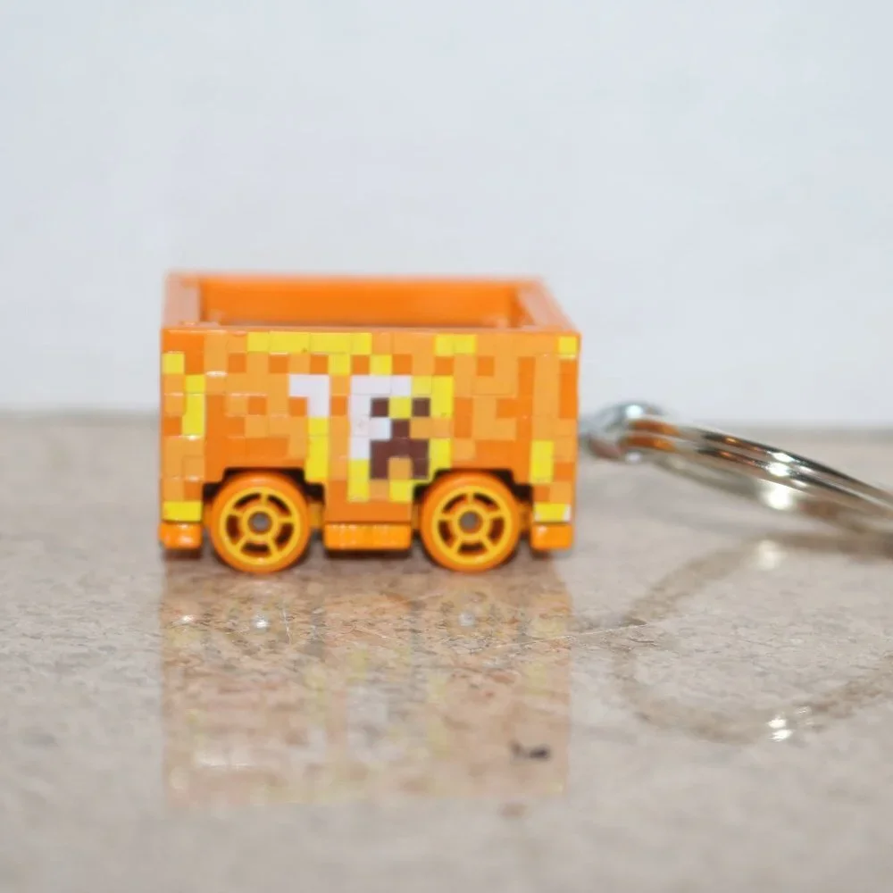 Hot Wheels Minecraft Minecart CUSTOM keychain